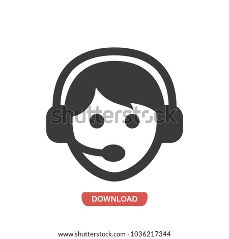 Call center worker vector icon. Assistant,callback symbol flat vector sign isolated on white background. Simple vector illustration for graphic and web design.