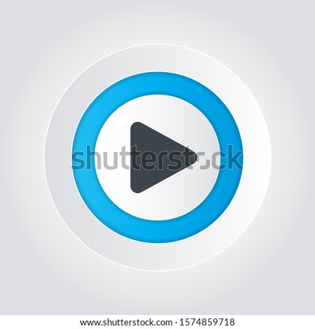 Play button icon with a white background