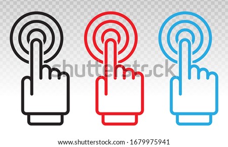 Hand touch or gesture tap flat icon for apps and websites