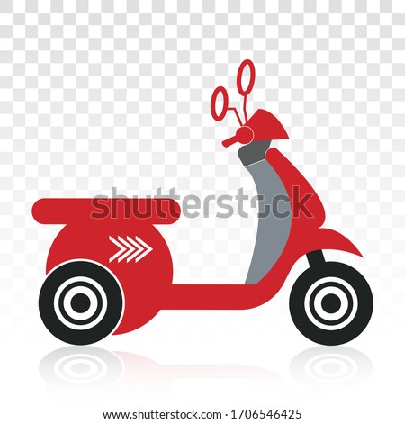 motorcycle scooter flat icons for classic motor community on a transparent background