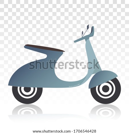 motorcycle scooter flat icons for classic motor community on a transparent background