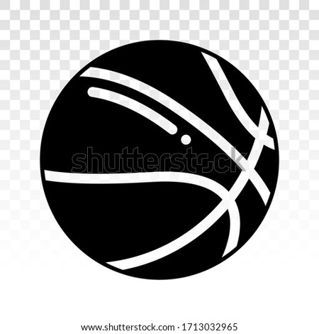 Basketball vector icon for sports apps and websites on a transparent background