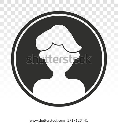 Male user account profile circle flat icon on a transparent background
