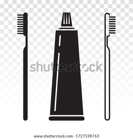 Toothbrush / tooth brush and toothpaste flat vector icon for apps or websites