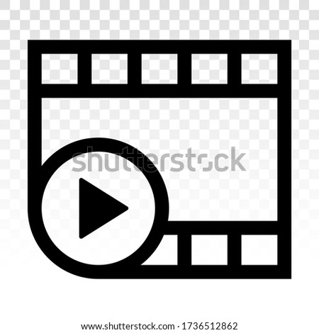 Video or movie clip play line art icon for apps and websites