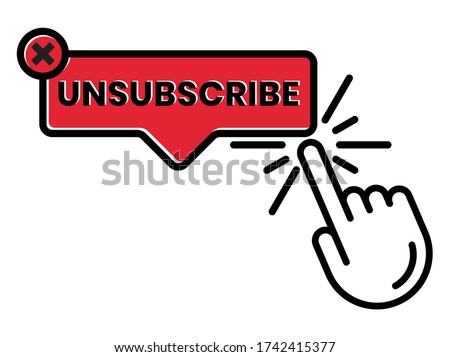 unsubscribe message / mail button - flat icon for the apps or website