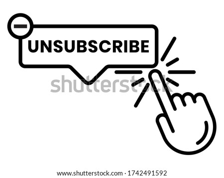 unsubscribe message / mail button - line art icon for the apps or website