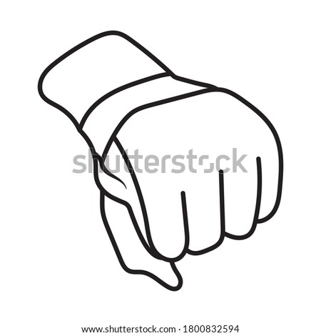 Hand blow or Mixed Martial Arts line art vector icon for apps or website