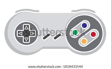 Retro video game controller or joystick flat color icon for apps or website