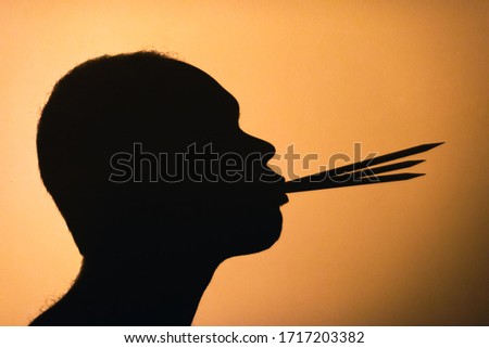 Similar – Image, Stock Photo shadow theatre (3) Man