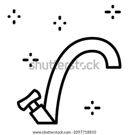 Kitchen faucet. The faucet for the washbasin in the bathroom. Vector icon, outline, isolated Photo stock © 