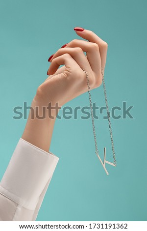 Similar – Image, Stock Photo Crop woman hanging up telephone