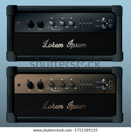 Realistic guitar combo amp. Vector.