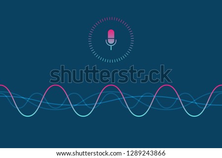 Personal assistant and voice recognition concept. Vector illustration of soundwave intelligent technologies. 