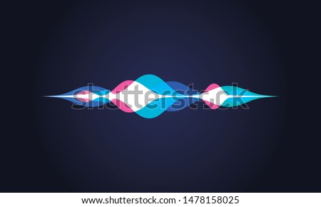 Vector illustration of soundwave intelligent technologies. Personal assistant or voice recognition gradient logo.