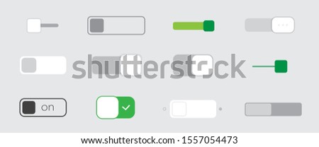 Set of square on and off toggle switch buttons. Web user interface elements