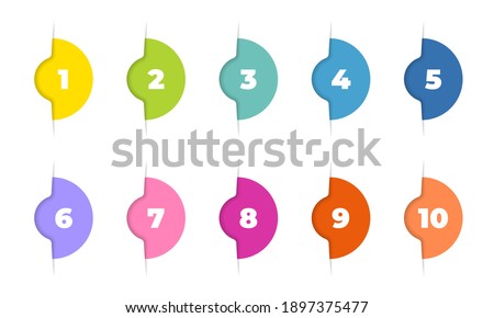 Number bullet points 1 to 12. Trendy markers template vector set