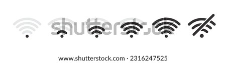 Wi-Fi icon set. Wireless and wifi signal level