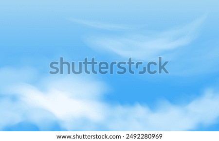 Sunny day background with blue sky and beautiful white clouds