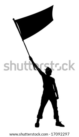 Vector Illustration Of A Young Man Holding A Flag - 17092297 : Shutterstock