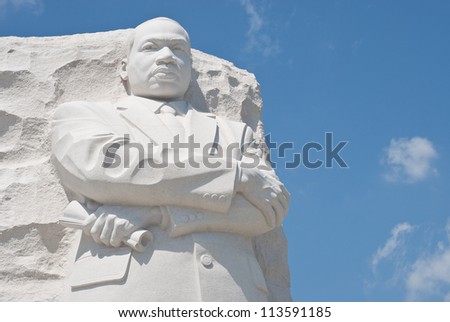Martin Luther King Memorial in Washington DC with Copy Space
