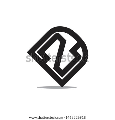 letter d n z simple geometric line logo vector Stock fotó © 