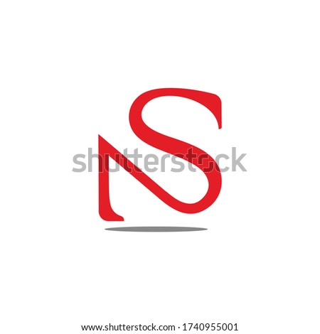 letter ns simple curves design symbol logo vector Stock fotó © 