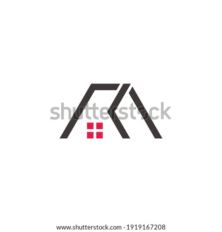 abstract letter mk home window logo vector Stock fotó © 