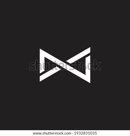 abstract letter m n x simple linked line logo vector Imagine de stoc © 