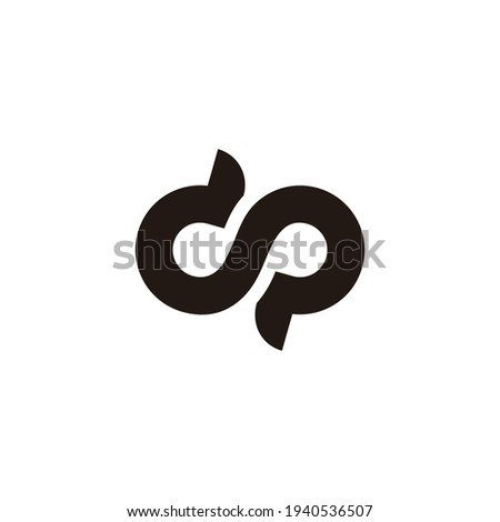 simple letter cp infinity symbol curves loop design logo vector