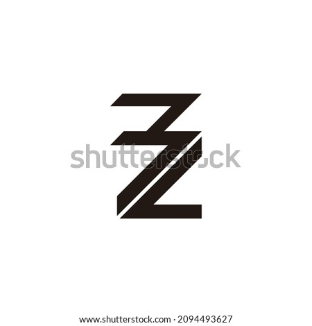 letters bl abstract geometric line logo vector