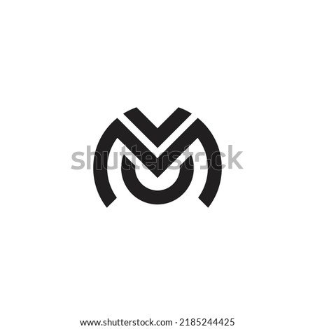 letter mu simple simple geometric line logo vector