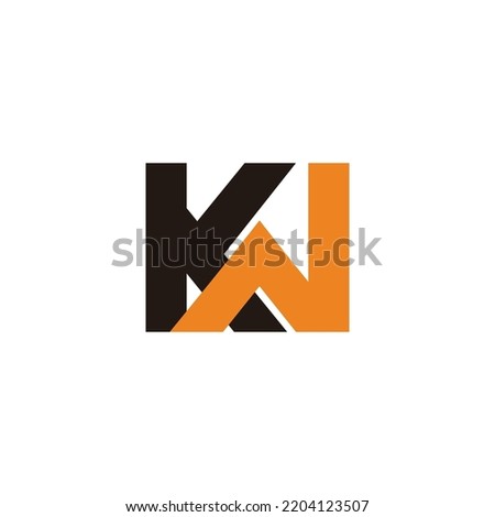 letter kw linked colorful geometric logo vector 