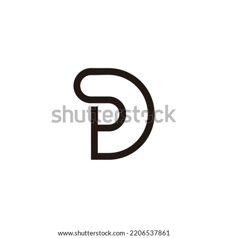 letter spd curves mono line logo vector 