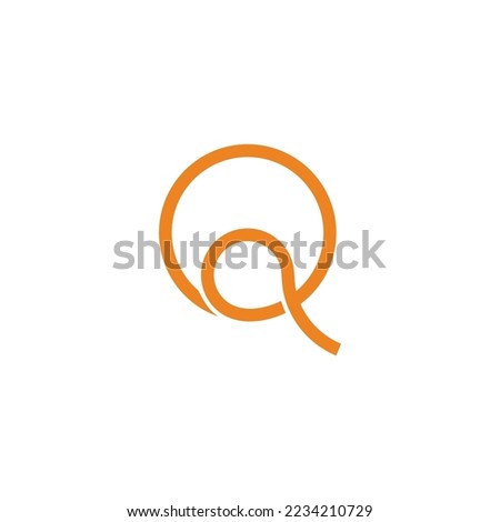 letter q loop circle thread rope logo vector 