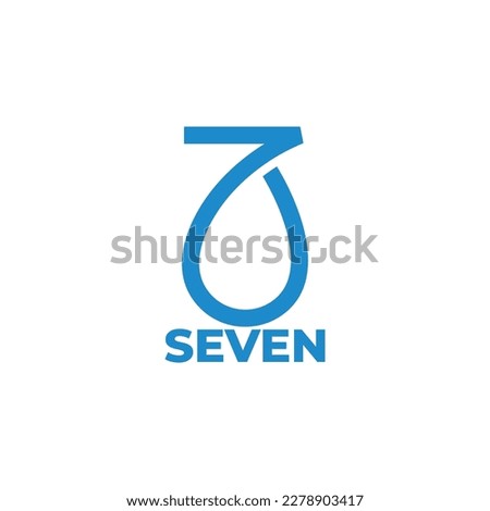 seven water drop simple logo vector 