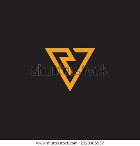 letter vn bolt triangle electric logo vector 