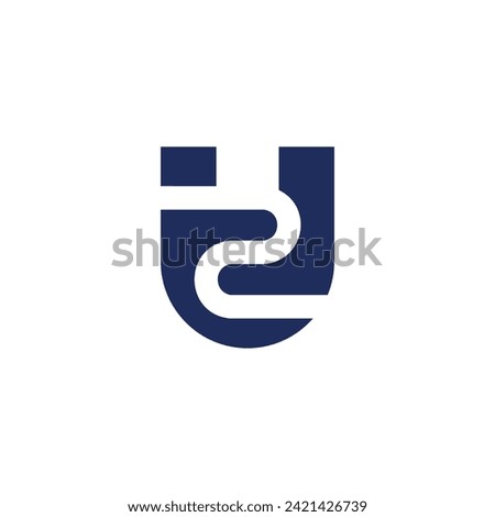 letter u2 simple geometric clean logo vector 