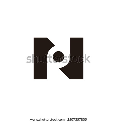 letter n round rotate simple logo vector 