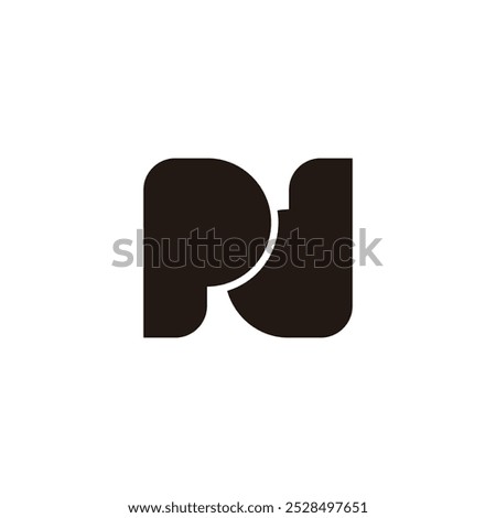 letter npd simple geometric doodle logo vector 