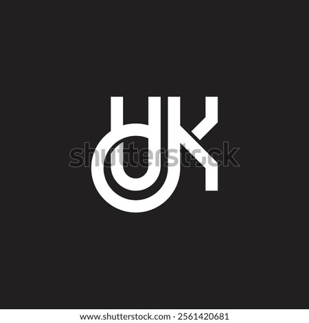 letters udk linked loop simple geometric logo vector 