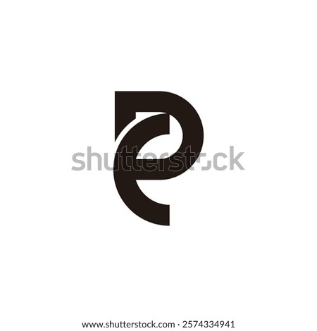 letters pce simple linked line geometric logo vector 