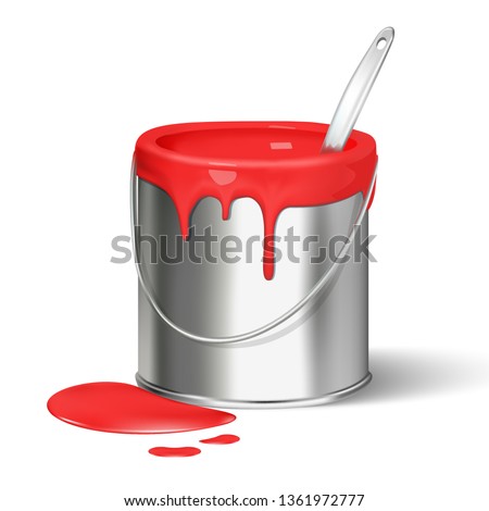 3d realistic vector paint bucket for renovation.