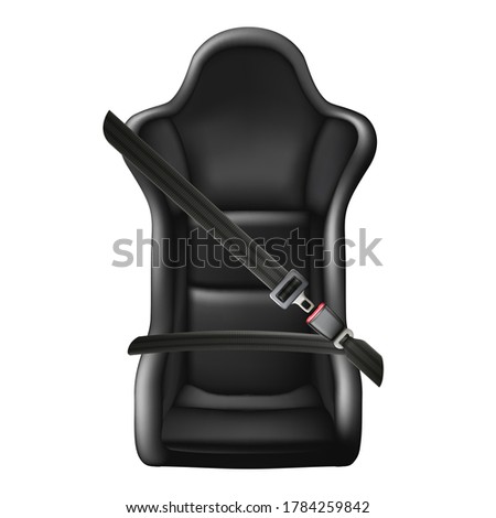 3d realistic vector icon illustration of  car seat with belt.