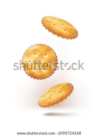 Vector icon. Realistic falling round crackers.