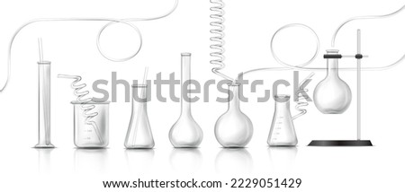 3d realistic vector icon. Laboratory equipment, lab glassware. Science and biology education concept.