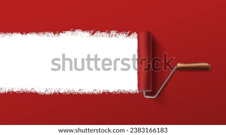 Vector design banner with red paint ruler and copy space for your text.