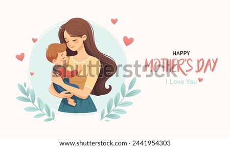 Similar – Image, Stock Photo Mother with son in park