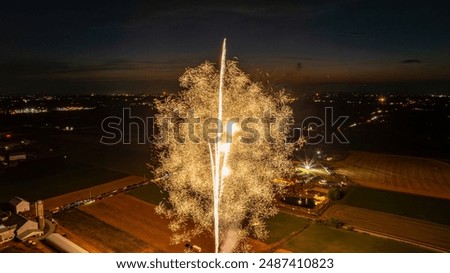 Similar – Image, Stock Photo Night sky over erupting volcano in Spain