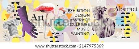 Art objects for an exhibition of painting, culture, sculpture, music and design. Vector abstract modern illustrations for creative festivals and events	
 Stock foto © 